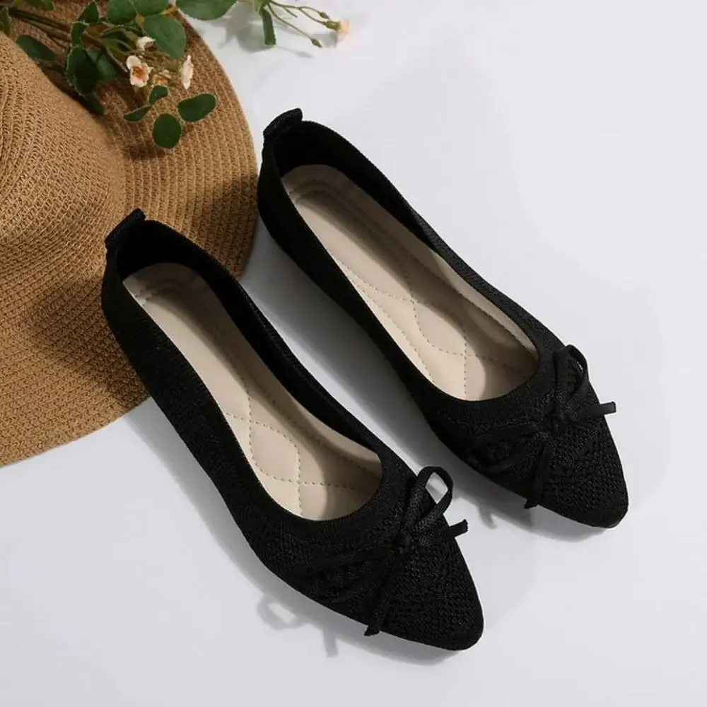 Miluxas Women's Flats Shoes Comfortable Dressy Pointed Toe Ballet Flat Black 9.5